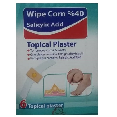 چسب موضعی اسید سالیسیلیک 40% جهت از بین بردن میخچه و زگیل وایپ کورن 6 عددی