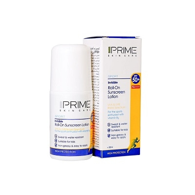 لوسیون رولی ضد آفتاب +SPF50 پریم فاقد رنگ 50 میلی لیتر