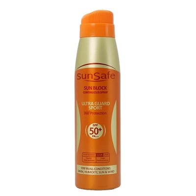اسپری ضد آفتاب SPF50 سان سیف مناسب انواع پوست 150 میلی لیتر