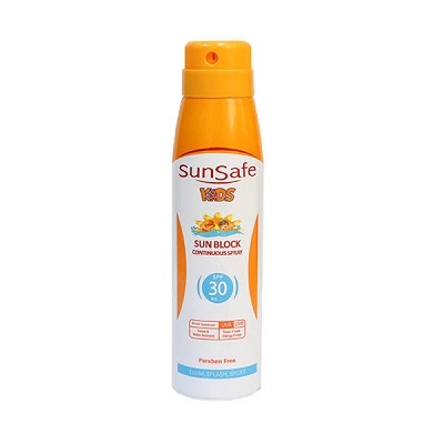 اسپری ضد آفتاب کودکان SPF30 سان سیف مناسب انواع پوست 150 میلی لیتر