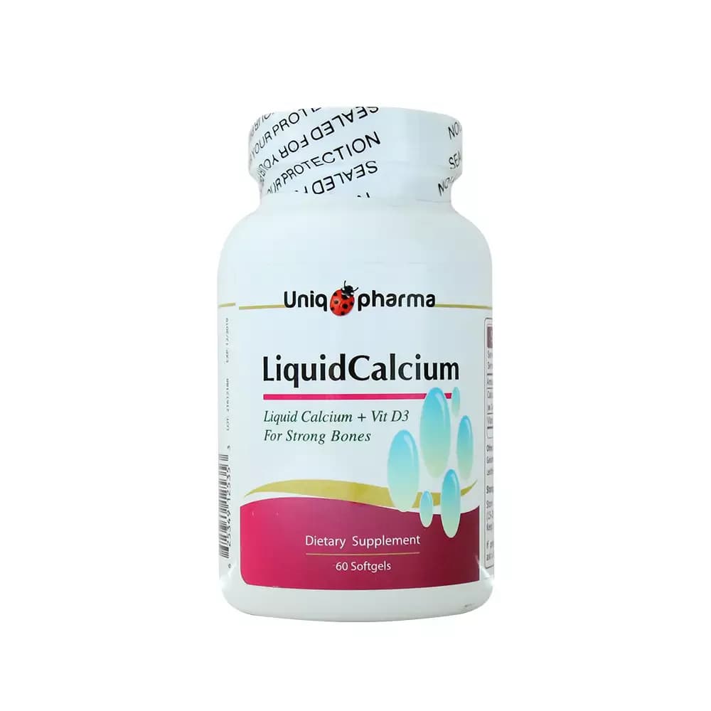 کپسول لیکوئید کلسیم یونیک فارما 60 عددی