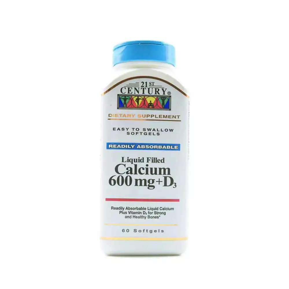 کپسول کلسیم لیکوئید 600 د3 21 سنتری 60 عددی