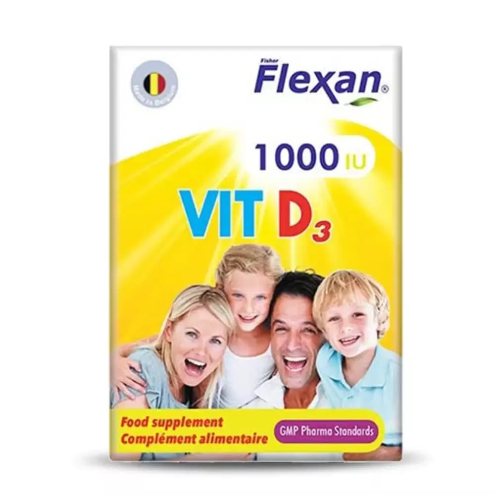 کپسول نرم 1000 واحد ویتامین D3 فیشر فلکسان 60 عددی