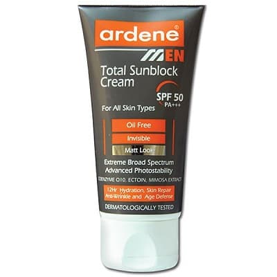 کرم ضد آفتاب فاقد چربی آقایان آردن SPF50 مناسب انواع پوست 50 گرم