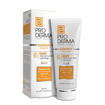کرم ضد آفتاب فاقد چربی پرودرما SPF 50 مناسب پوست های چرب و جوش دار 40 میلی لیتر