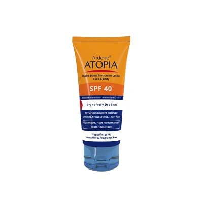 کرم ضد آفتاب بدون رنگ SPF40 آتوپیا آردن مناسب پوست خشک و خیلی خشک 50 گرم