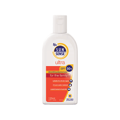 لوسیون ضد آفتاب سان سنس اولترا SPF50 ایگو کیووی مناسب انواع پوست 125 میلی لیتر