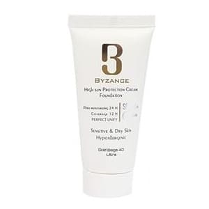 ضدآفتاب کرم پودری SPF50 بژ طلایی 40 بیزانس مناسب پوست حساس و خشک 30 میلی لیتر