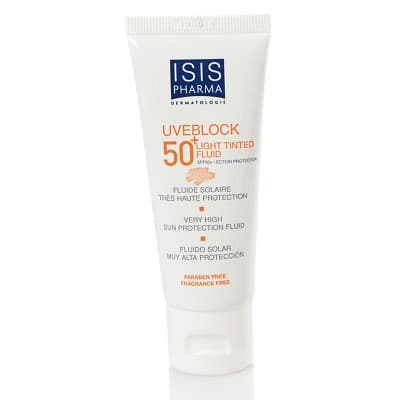 فلوئید ضد آفتاب رنگ روشن SPF50 آیسیس فارما مناسب پوست چرب و نرمال 40 میلی لیتر