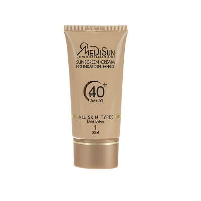 ضد آفتاب کرم پودری بژ روشن SPF40 مدیسان مناسب انواع پوست 30 میلی لیتر