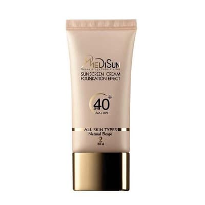 ضد آفتاب کرم پودری شماره 2 بژ طبیعی SPF40 مدیسان مناسب انواع پوست 30 میلی لیتر