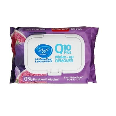 دستمال مرطوب پاک کننده آرایشی کیوتن پلاس ضد پیری دافی 50 عددی
