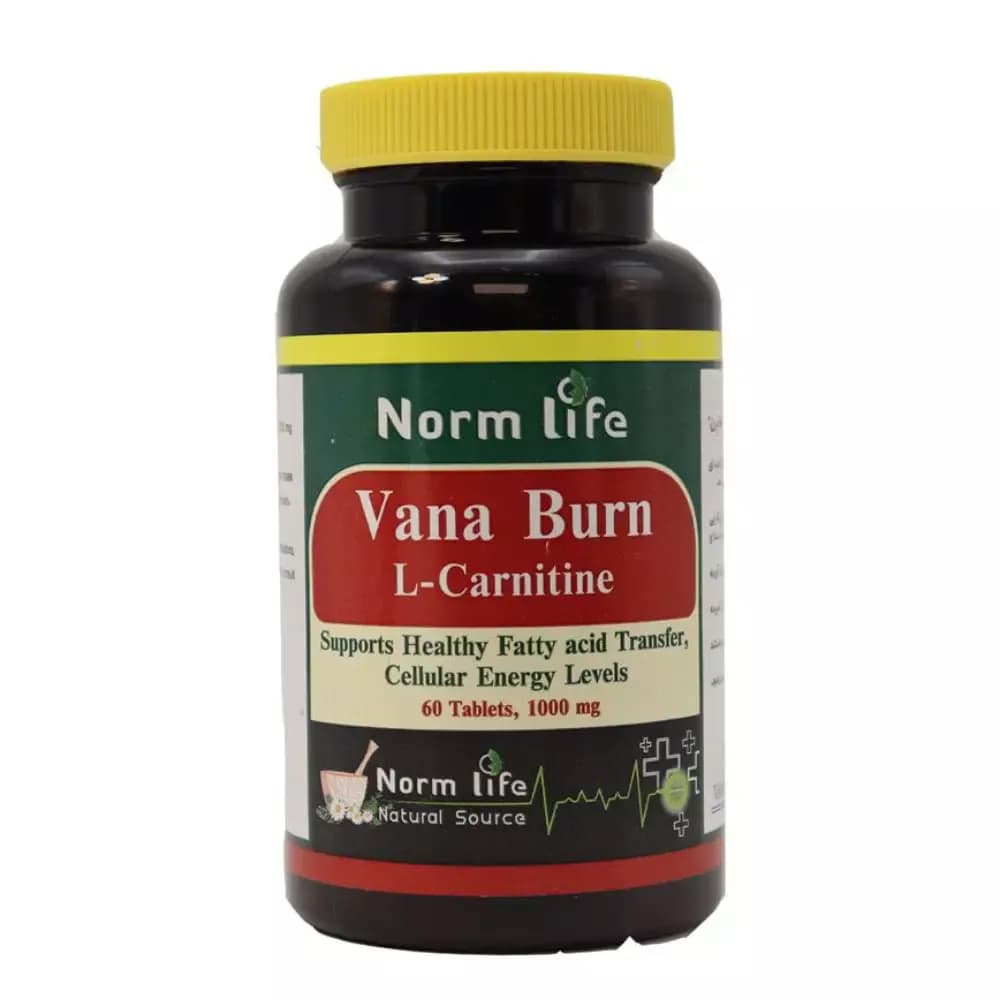قرص ال کارنیتین 1000 میلی گرم وانا برن نورم لایف 60 عددی