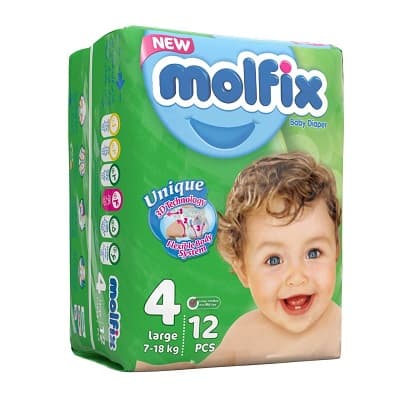 پوشک کامل بچه سایز 4 مولفیکس 12 عددی