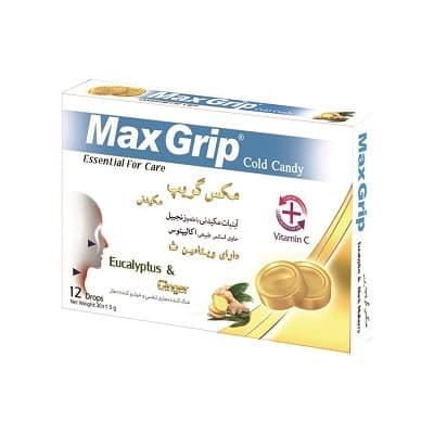 آبنبات مکیدنی با طعم زنجبیل مکس گریپ 12 عددی