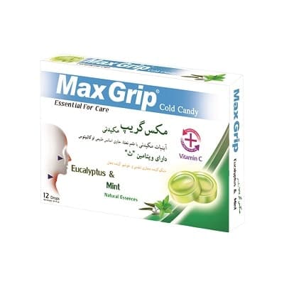 آبنبات مکیدنی با طعم نعنا مکس گریپ 12 عددی