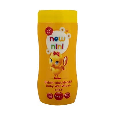 دستمال مرطوب و معطر کودک حاوی اسانس Baby J نیو نی نی 72 عددی