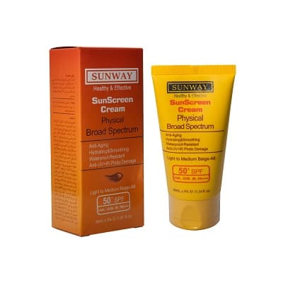 کرم ضدآفتاب رنگی فیزیکال spf 50 سان وی 40 میلی لیتر