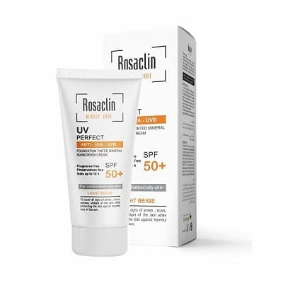 کرم ضدآفتاب spf50 بژ روشن رزاکلین پوست مختلط و چرب 40 میلی لیتر