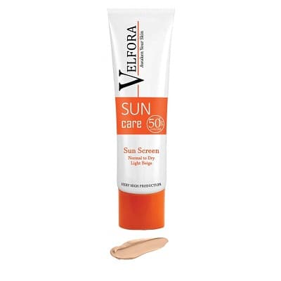 کرم ضدآفتاب spf50 بژ روشن ولفرا مناسب پوست نرمال تا خشک 40 گرم