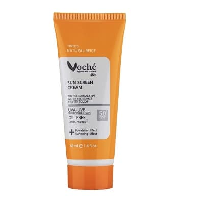 کرم ضد آفتاب SPF50 بژ طبیعی وچه مناسب پوست های خشک و معمولی 40 میلی لیتر