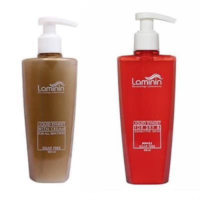 کرم ژل پاک کننده لامینین مناسب پوست خشک و حساس 200 میلی لیتر به همراه کرم ژل پاک کننده کرم دار لامینین مناسب انواع پوست 200 میلی لیتر