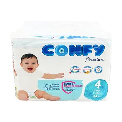 پوشک بچه سایز 4 کانفی پرمیوم 34 عددی