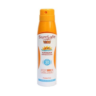 اسپری ضد آفتاب کودکان SPF30 سان سیف مناسب انواع پوست 150 میلی لیتر