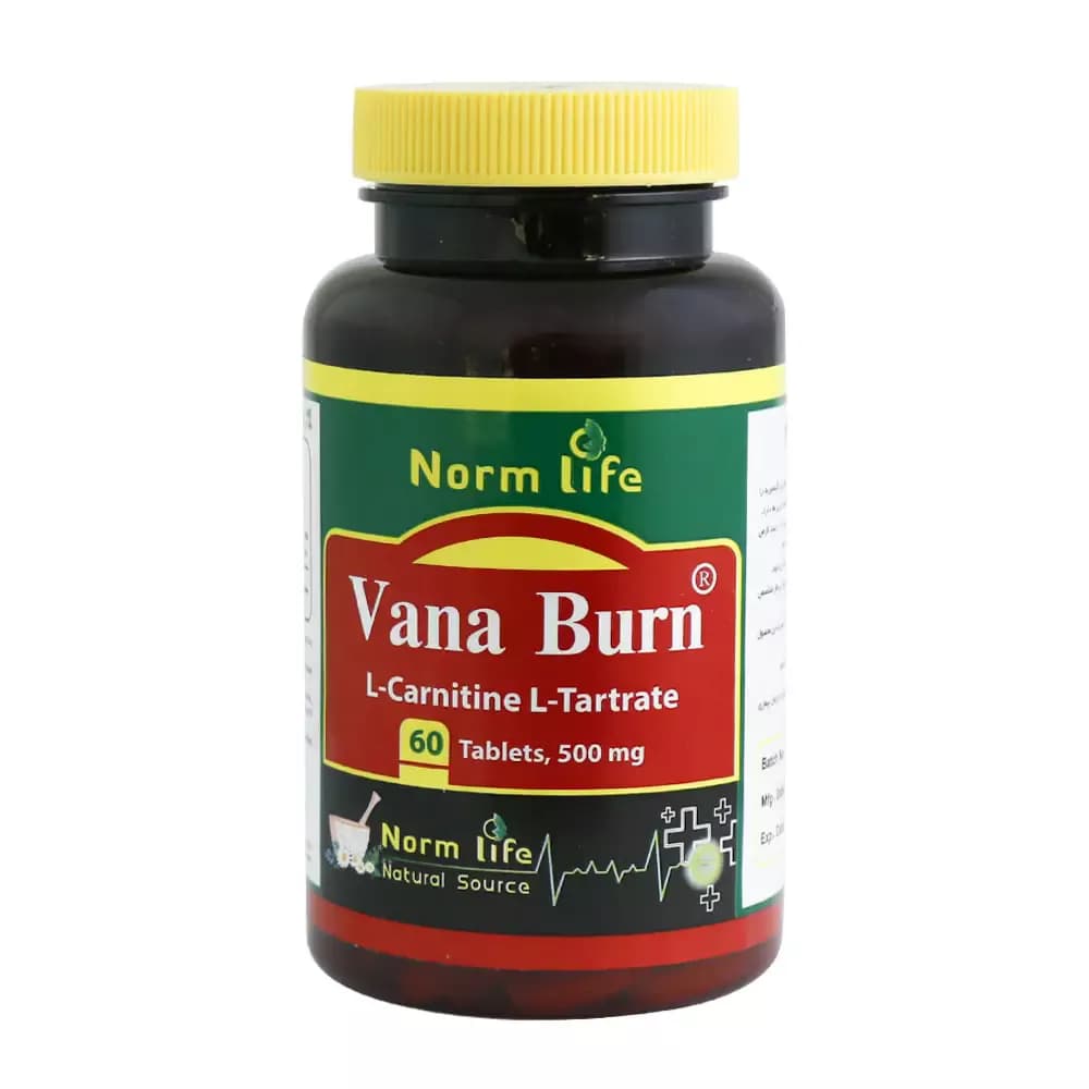 قرص ال کارنیتین 500 میلی گرم وانا برن نورم لایف 60 عددی